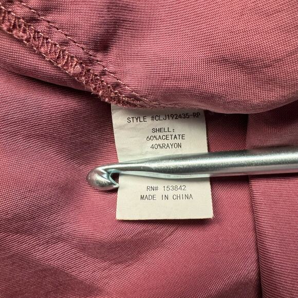 Melloday Asymmetrical Zipper Fall Lightweight Hooded Jacket Women 2X Mauve Pink - Picture 13 of 13